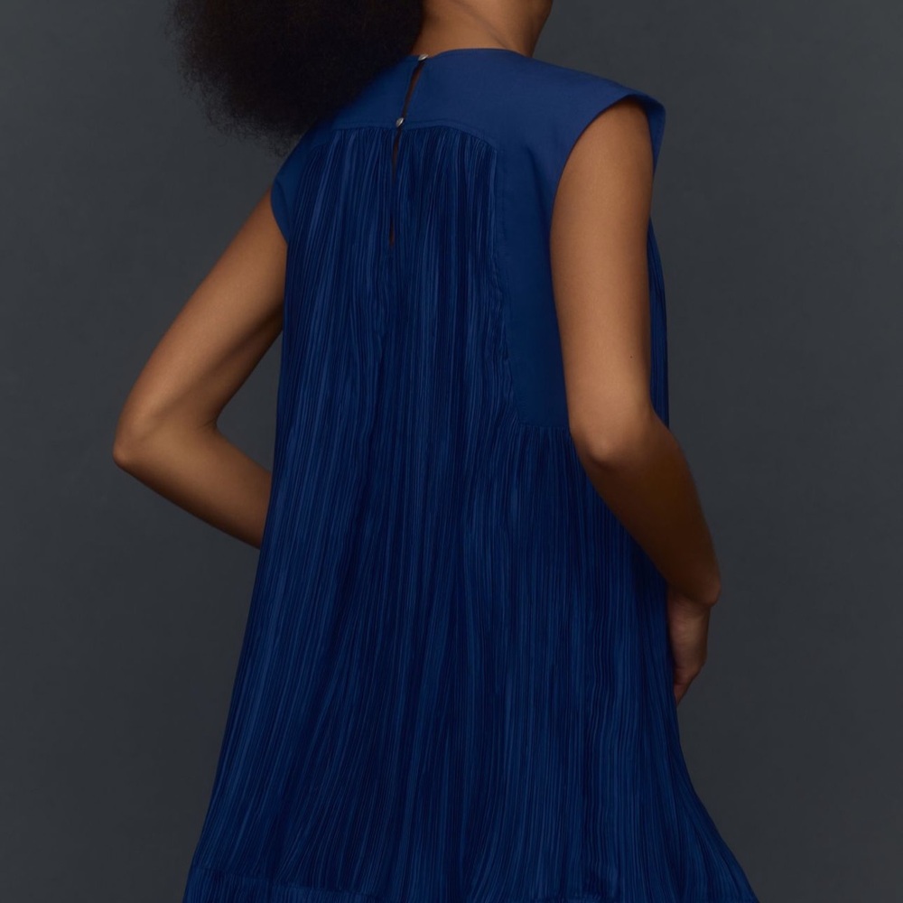 Stunning Plisse Minidress from Anthropologie. Size Large, EUC. Cobalt blue. - Picture 9 of 9